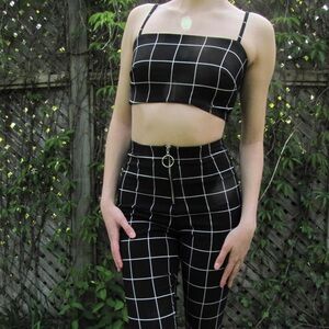 Black checkered co ord set
